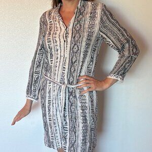 Twelfth Street by Cynthia Vincent Belted Midi Shirt Dress Size 8 Boho Rayon